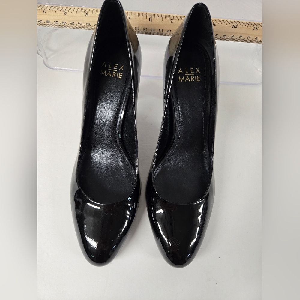 Alex Marie Black Patent Heels Sz 8